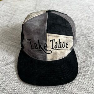 Vintage 2000s Y2K Lake Tahoe Adult Unisex Black/Beige/Grey SnapBack OSFM Hat